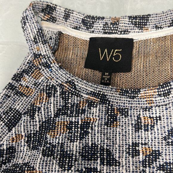 Anthropologie W5 Blue Leopard Print Halter Tank  Top Women’s Size Medium Fringe - Picture 10 of 12